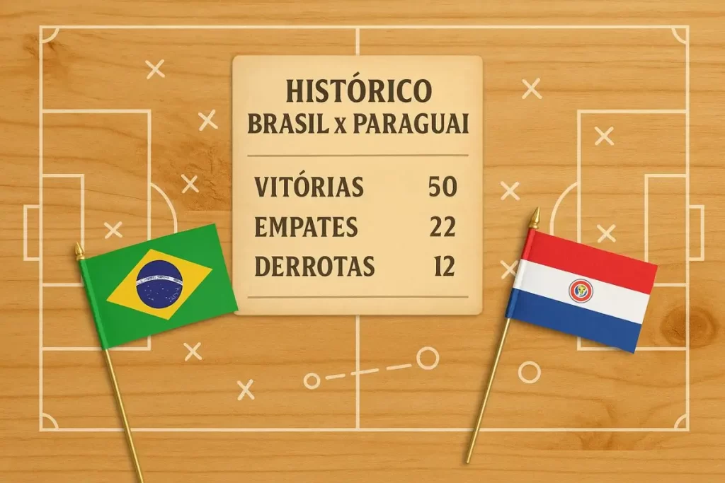 Brasil x Paraguai estatísticas apontam favorito veja 4 Tabela de confrontos Brasil x Paraguai com vitórias e derrotas históricas