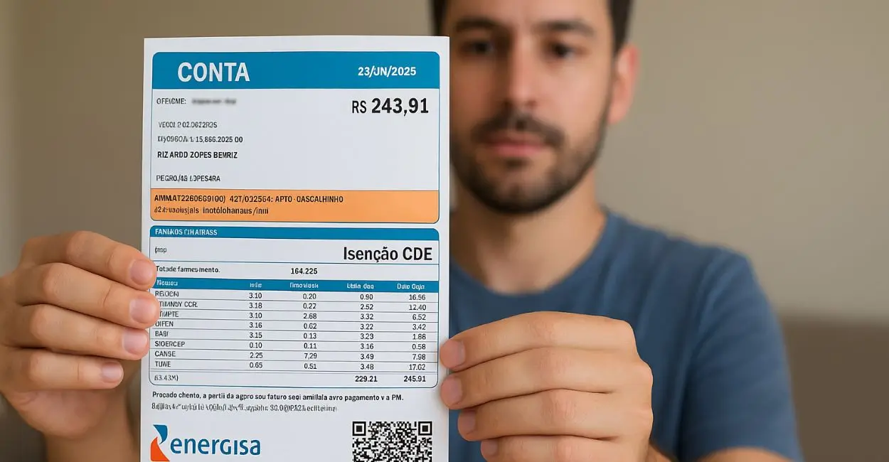 Família reunida conferindo conta de luz zero em casa