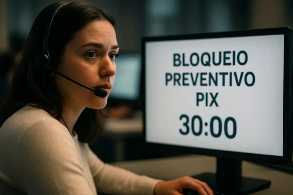  atendente de suporte explica processo de reembolso Pix por fraude comprovada