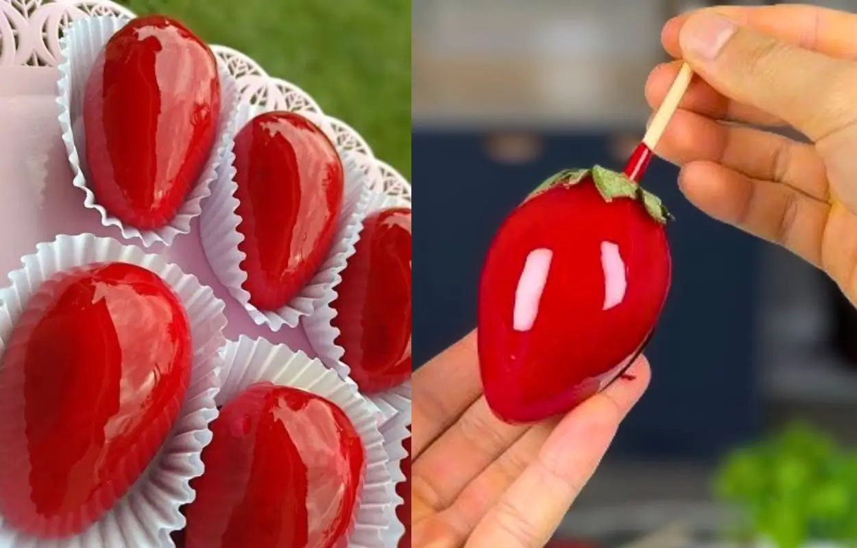 Morango do amor viral custando R$ 3 em casa versus R$ 30 na doceria