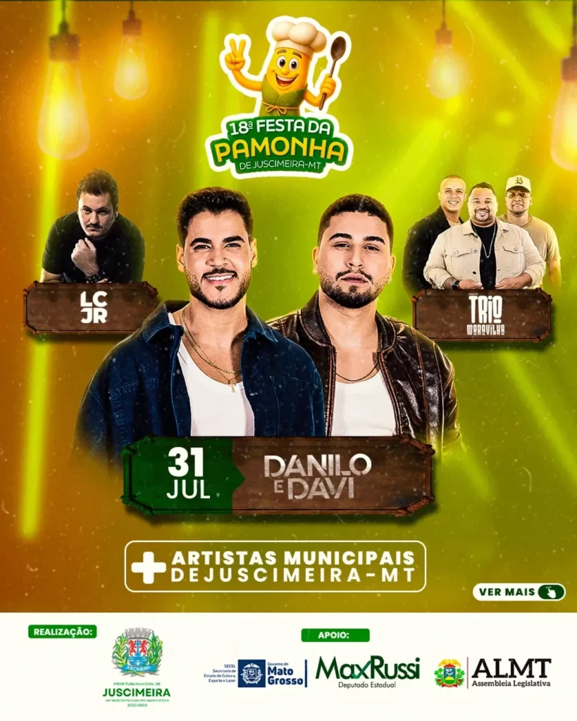 Primeira atração confirmada na 18ª Festa da Pamonha: Danilo e Davi vão animar a primeira noite de evento!